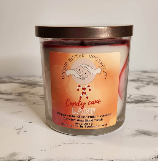 Candy Cane Lane Coconut Soy Blend Wax Candle